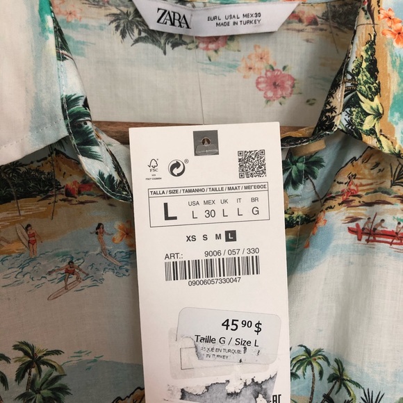 Zara palm tree shirt - Picture 5 of 8